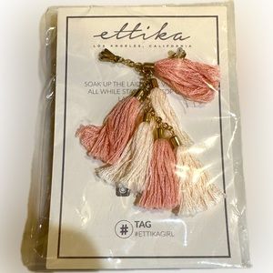 TASSEL EARRINGS PINK CORAL ETTIKA 18K GOLD PLATED DAY DREAMER CASUAL DRESS CUTE